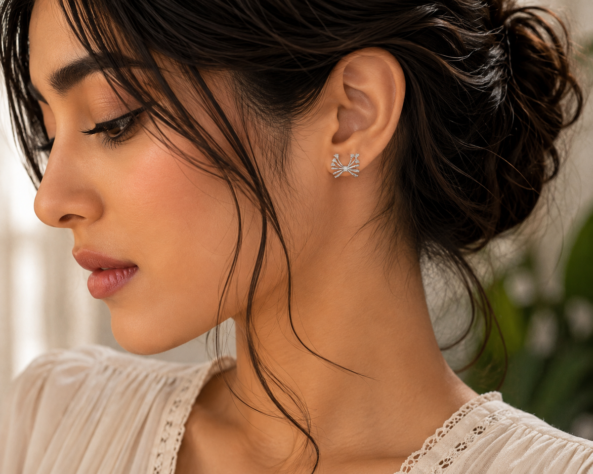 Celestial Sparkle Burst | Premium American Diamond Statement Earrings