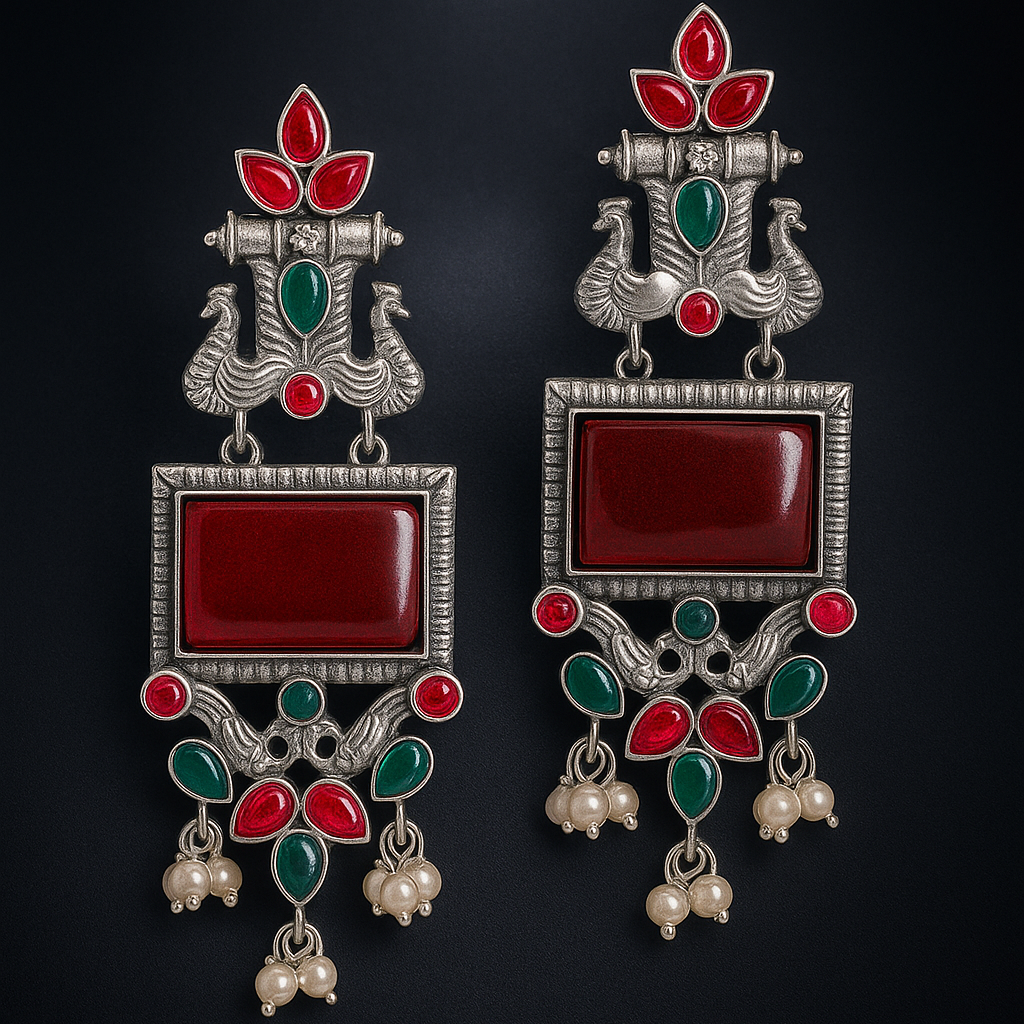 Ethereal Pearl Dangler Earrings | Gold Plated Long Chandelier Design for Women