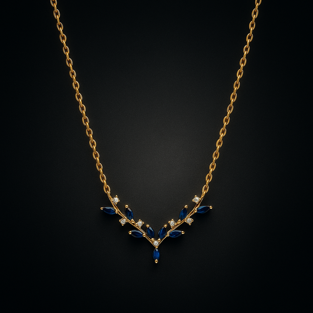 Sterling Halsband with Delicate American Diamond Sparkle | Elegant Gold Plated Necklace