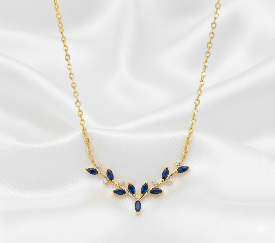 Sterling Halsband with Delicate American Diamond Sparkle | Elegant Gold Plated Necklace