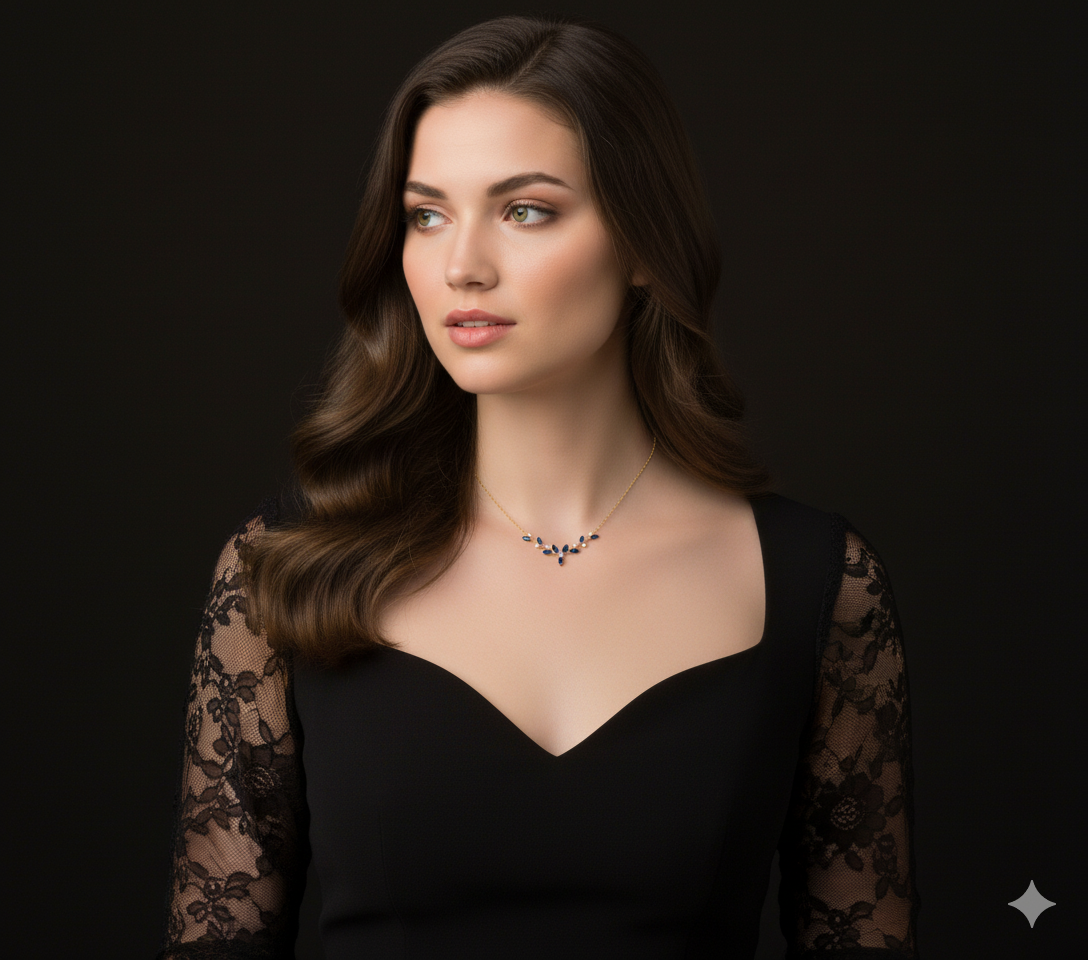 Sterling Halsband with Delicate American Diamond Sparkle | Elegant Gold Plated Necklace