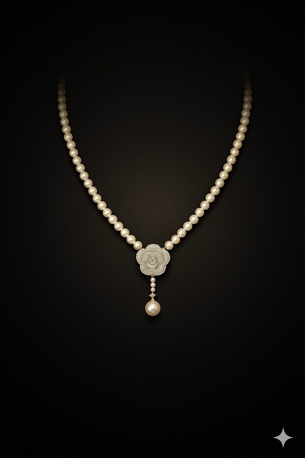 Aurora Blossom Gold Plated Pearl Accent Necklace | Elegant Short Floral Design
