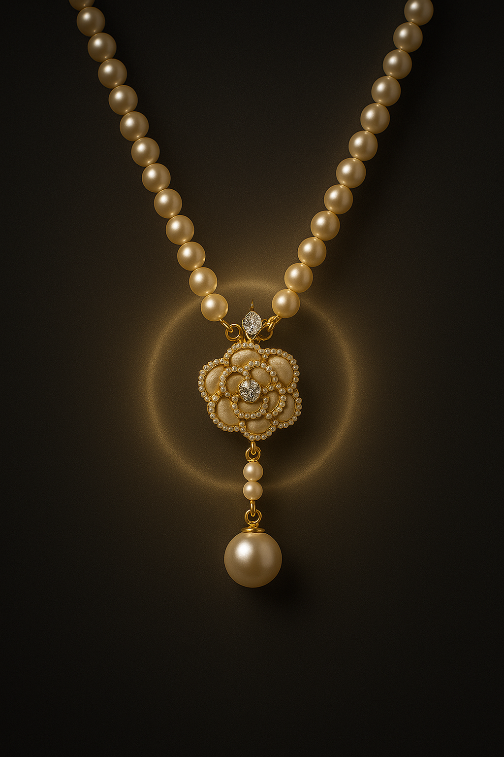 Aurora Blossom Gold Plated Pearl Accent Necklace | Elegant Short Floral Design