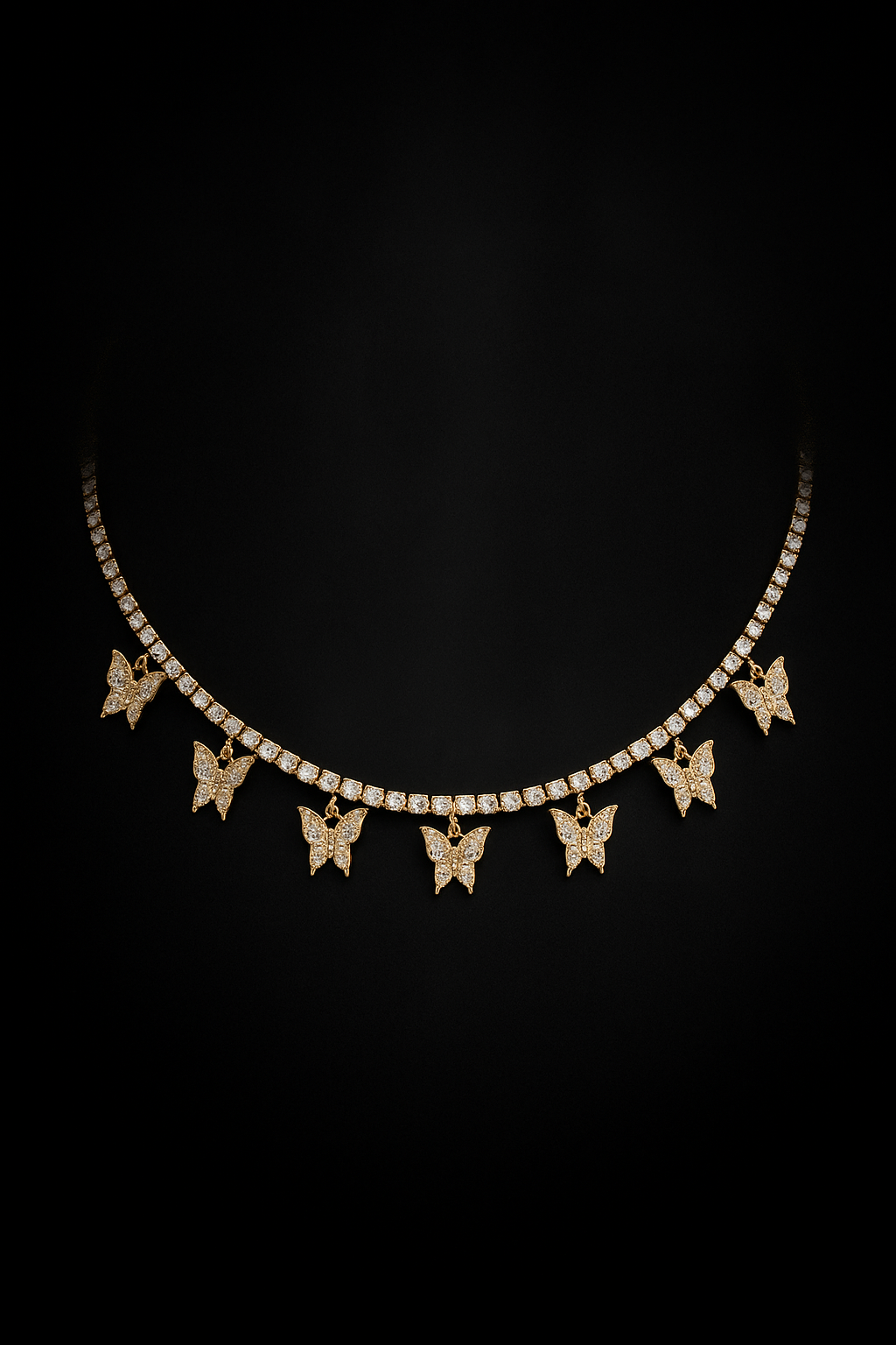 Lumine Dainty Gold Plated CZ Studded Necklace | Elegant Single Layer Design for Women