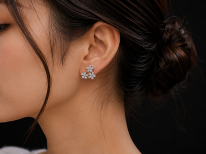 Celestia Bloom | American Diamond Trio Earrings