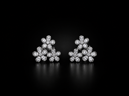 Celestia Bloom | American Diamond Trio Earrings