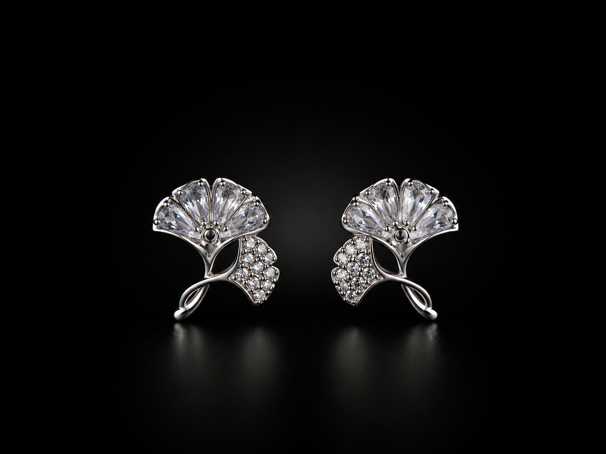 Celestia Bloom | Premium American Diamond Floral Stud Earrings