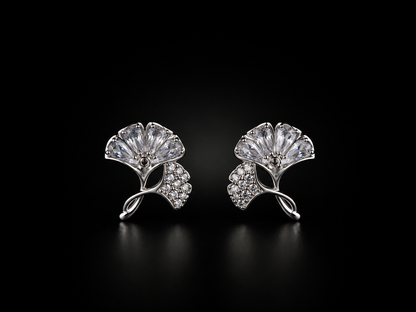 Celestia Bloom | Premium American Diamond Floral Stud Earrings