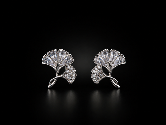 Celestia Bloom | Premium American Diamond Floral Stud Earrings