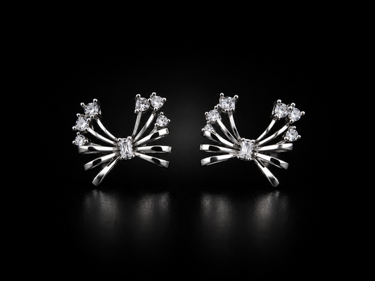 Celestial Sparkle Burst | Premium American Diamond Statement Earrings