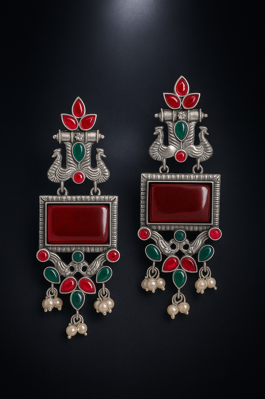 Ethereal Pearl Dangler Earrings | Gold Plated Long Chandelier Design for Women