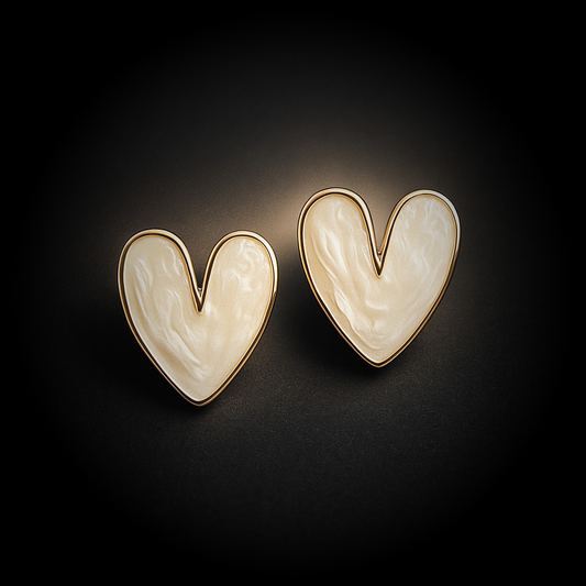 Seoul Heart Glow Earrings – Trendy Gold Plated Oversized Studs for Women & Girls