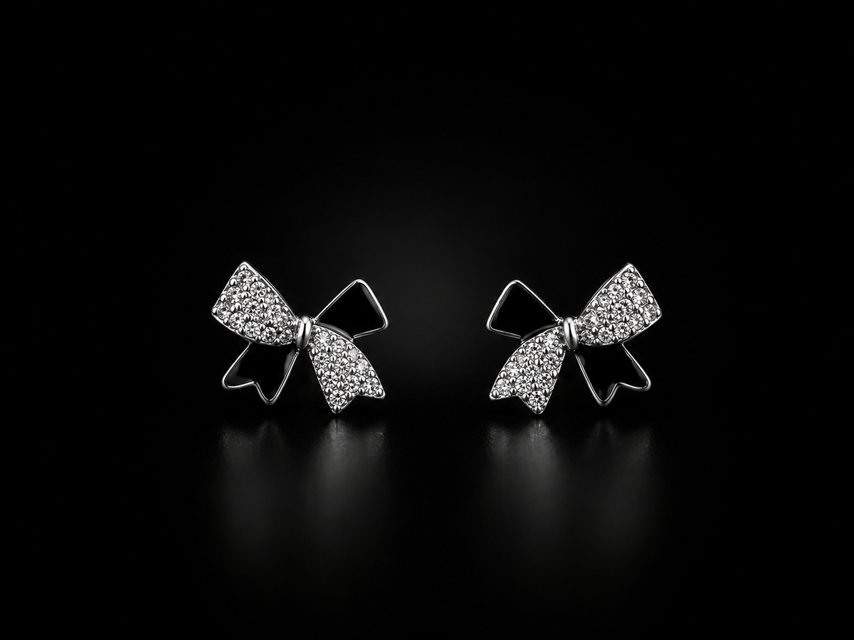 Glamour Bow Spark | Premium American Diamond Statement Earrings