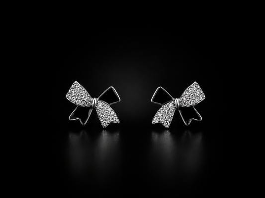Glamour Bow Spark | Premium American Diamond Statement Earrings