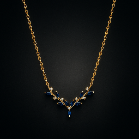 Sterling Halsband with Delicate American Diamond Sparkle | Elegant Gold Plated Necklace