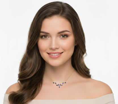 Sterling Halsband with Delicate American Diamond Sparkle | Elegant Gold Plated Necklace