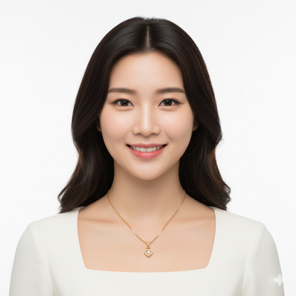Timeless Gold Plated Heart Pendant Necklace | American Diamond Stones
