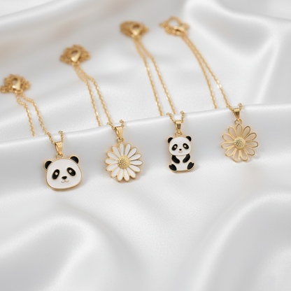 Twinkling 4-Piece Layered Gold Plated Necklace & Chain Set