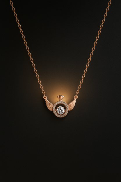 Rose Gold Gemstone Pendant Necklace for Women | Elegant Luxury CZ Stone Jewelry