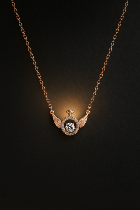 Rose Gold Gemstone Pendant Necklace for Women | Elegant Luxury CZ Stone Jewelry