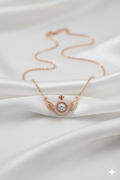Rose Gold Gemstone Pendant Necklace for Women | Elegant Luxury CZ Stone Jewelry