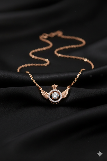 Rose Gold Gemstone Pendant Necklace for Women | Elegant Luxury CZ Stone Jewelry