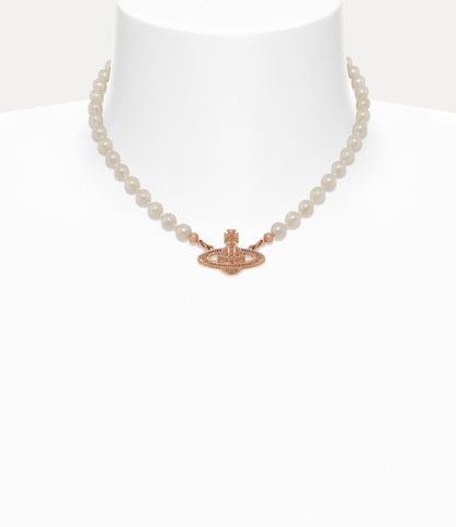 Vivienne Westwood Rose Gold Plated Pearl Planet Pendant Necklace | Adjustable Chain