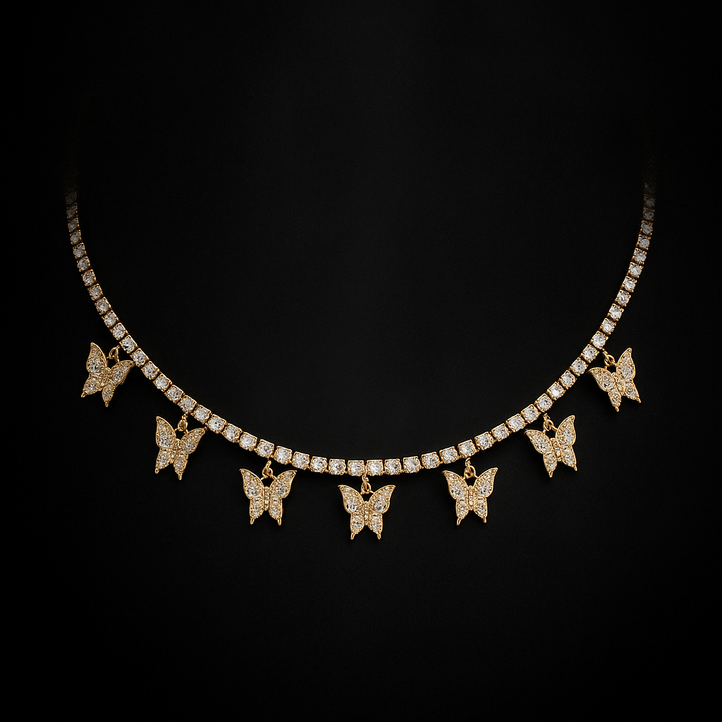 Lumine Dainty Gold Plated CZ Studded Necklace | Elegant Single Layer Design for Women