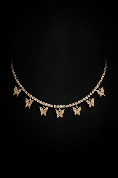 Lumine Dainty Gold Plated CZ Studded Necklace | Elegant Single Layer Design for Women